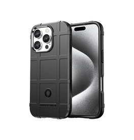 iPhone 16 Pro Max | iPhone 16 Pro Max - RUGGED SHIELD™ Stødsikkert Håndværker Cover - Sort - DELUXECOVERS.DK