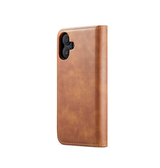 iPhone 16 | iPhone 16 - Vintage 2-i-1 læder etui (aftageligt cover) – Brun – DG.MING™ - DELUXECOVERS.DK