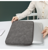 Macbook Sleeve | MacBook 12" - Lambskin Vegansk Læder Sleeve - Mørkegrå - DELUXECOVERS.DK