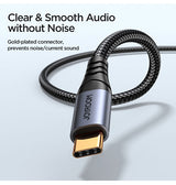 Kabel Special | JOYROOM™ | USB-C til 3.5mm Mini-jack kabel - Sort - 1.2M - DELUXECOVERS.DK
