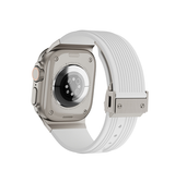 Apple Watch 42-49mm | Apple Watch (42/44/SE/45/46/49mm) - DeLX™ Vertical-Line Titanium Rem - Hvid - DELUXECOVERS.DK