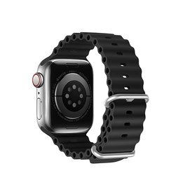 Apple Watch 42-49mm | Apple Watch (42/44/SE/45/46/49mm) - DUX DUCIS® Wave Silikone Rem - Sort - DELUXECOVERS.DK
