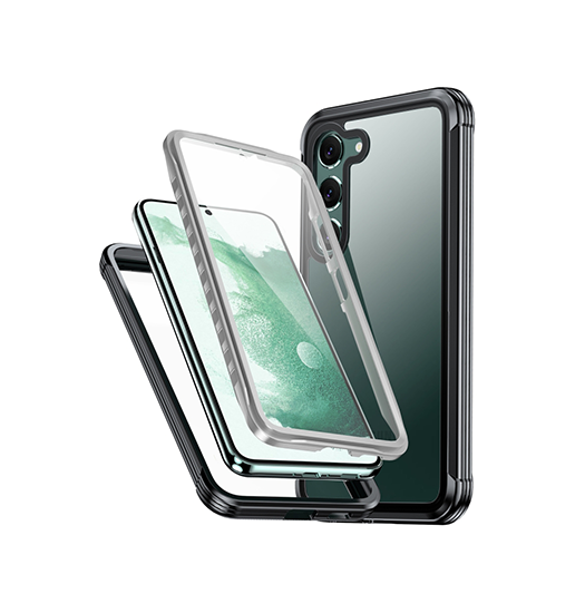 Samsung Galaxy S23 | Samsung Galaxy S23 - ToughCase Hybrid-X Håndværker Cover - Sort - DELUXECOVERS.DK