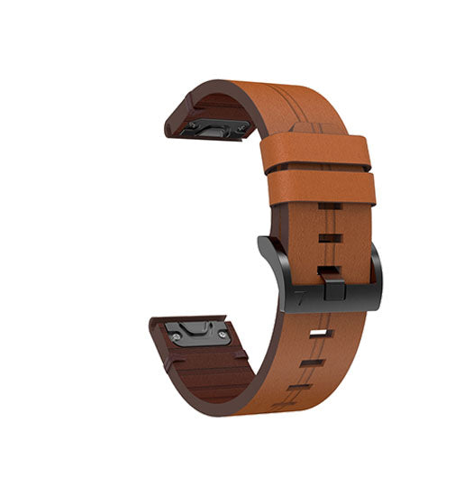 QUICKFIT | Garmin QuickFit 22mm - L'Empiri™ Stocky Læder Rem - Brun - DELUXECOVERS.DK