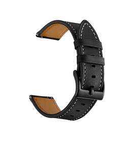 Samsung Galaxy Watch 7 | Samsung Galaxy Watch 7 (40/44mm) - Deluxe™ Honor Ægte Læder Rem - Sort - DELUXECOVERS.DK