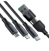 Kabel USB-C til Lightning | JOYROOM™ 3-i-2 USB-A+USB-C til Lightning / USB-C / MicroUSB - 1.2M - DELUXECOVERS.DK