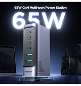 USB Strømstationer | JOYROOM™ 65W Ladestation – 4x USB-C & 2x USB-A – Sort - DELUXECOVERS.DK