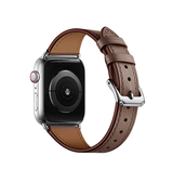 Apple Watch 42-49mm | Apple Watch (42/44/SE/45/46/49mm) - L'Empiri™ Thin Ægte Læder Rem - Taupe - DELUXECOVERS.DK