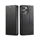 iPhone 13 Pro Max | iPhone 13 Pro Max - Suteni® Heritage Oil plånboksfodral i läder - Svart - DELUXECOVERS.SE
