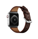 Apple Watch 42-49mm | Apple Watch (42/44/SE/45/46/49mm) - L'Empiri™ Thin Ægte Læder Rem - Mørkebrun - DELUXECOVERS.DK