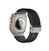 Apple Watch 42-49mm | Apple Watch (42/44/SE/45/46/49mm) - DeLX™ Vertical-Line Titanium Rem - Sort - DELUXECOVERS.DK
