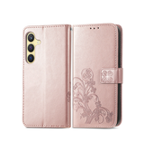 Samsung Galaxy S24 | Samsung Galaxy S24 - LUX™ Leaf Læder Etui - Roseguld - DELUXECOVERS.DK