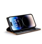 iPhone 15 Pro Max | iPhone 15 Pro Max - CaseMe™ Oil Wax Læder Flipcover - Coffee - DELUXECOVERS.DK