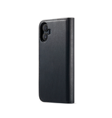 iPhone 16 | iPhone 16 - Vintage 2-i-1 plånboksfodral i läder (avtagbart skal) – Svart – DG.MING™ - DELUXECOVERS.SE