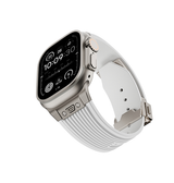Apple Watch 42-49mm | Apple Watch (42/44/SE/45/46/49mm) - DeLX™ Vertical-Line Titanium Rem - Hvid - DELUXECOVERS.DK
