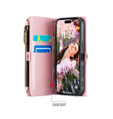 iPhone 16 Pro Max | iPhone 16 Pro Max - CaseMe™ RFID Læder Taske / Etui m. Pung - Pink - DELUXECOVERS.DK