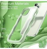 iPhone 15 Plus | iPhone 15 Plus - DeLX™ Wave Frame Silikone Cover - Grøn - DELUXECOVERS.DK