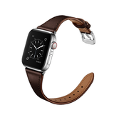 Apple Watch 42-49mm | Apple Watch (42/44/SE/45/46/49mm) - L'Empiri™ Thin Ægte Læder Rem - Mørkebrun - DELUXECOVERS.DK