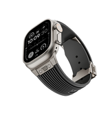 Apple Watch 42-49mm | Apple Watch (42/44/SE/45/46/49mm) - DeLX™ Vertical-Line Titanium Rem - Sort - DELUXECOVERS.DK
