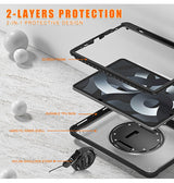 iPad Air 4/5 | iPad Air 4/5 (2020/2022) - Heavy-Duty Håndværker Cover med Skulderstrop - Sort - DELUXECOVERS.DK