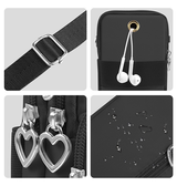 iPhone 17 Pro Max | iPhone 17 Pro Max - HAWEEL™ Nylon Skuldertaske til Dame - Sort - DELUXECOVERS.DK