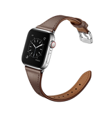 Apple Watch 42-49mm | Apple Watch (42/44/SE/45/46/49mm) - L'Empiri™ Thin Ægte Læder Rem - Taupe - DELUXECOVERS.DK