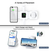 3-i-1 & Multi-Ladestationer | Power Air™ 3-i-1 Foldbar Trådløs Oplader - MagSafe Kompatibel - Hvid - DELUXECOVERS.DK