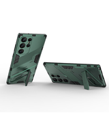Samsung Galaxy S23 Ultra | Samsung Galaxy S23 Ultra - Eagle™ PRZ Stødsikkert Cover M. Kickstand - Emerald / Grøn - DELUXECOVERS.DK