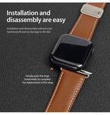 Apple Watch 42-49mm | Apple Watch (42/44/SE/45/46/49mm) - DUX DUCIS® M-Buckle Ægte Læder Rem - Brun - DELUXECOVERS.DK