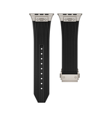 Apple Watch 42-49mm | Apple Watch (42/44/SE/45/46/49mm) - DeLX™ Vertical-Line Titanium Rem - Sort - DELUXECOVERS.DK