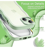 iPhone 15 Plus | iPhone 15 Plus - DeLX™ Wave Frame Silikone Cover - Grøn - DELUXECOVERS.DK