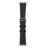 Apple Watch 38-42mm | Apple Watch (38/40/SE/41/42mm) - IMAK™ Exhil Læder Rem - Sort - DELUXECOVERS.DK