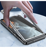 Samsung Galaxy S23 Ultra | Samsung Galaxy S23 Ultra - ToughCase Hybrid-X Håndværker Cover - Sort - DELUXECOVERS.DK