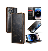 iPhone 15 Pro Max | iPhone 15 Pro Max - CaseMe™ Oil Wax Læder Flipcover - Coffee - DELUXECOVERS.DK