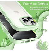 iPhone 13 Pro Max | iPhone 13 Pro Max - DeLX™ Wave Frame Silikone Cover - Grøn - DELUXECOVERS.DK