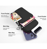 iPhone 17 Pro Max | iPhone 17 Pro Max - HAWEEL™ Nylon Skuldertaske til Dame - Sort - DELUXECOVERS.DK