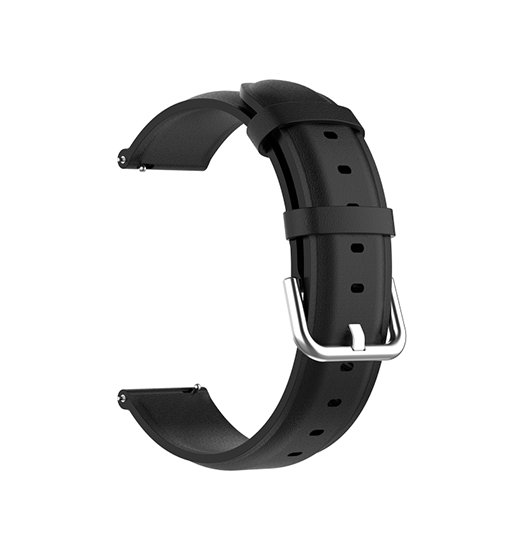 Samsung Galaxy Watch FE | Samsung Galaxy Watch FE (40mm) - ADENA™ Round Tail läderarmband - Svart - DELUXECOVERS.SE