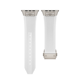 Apple Watch 42-49mm | Apple Watch (42/44/SE/45/46/49mm) - DeLX™ Vertical-Line Titanium Rem - Hvid - DELUXECOVERS.DK