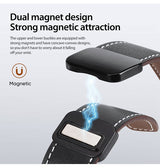 Apple Watch 42-49mm | Apple Watch (42/44/SE/45/46/49mm) - DUX DUCIS® M-Buckle Ægte Læder Rem - Sort - DELUXECOVERS.DK
