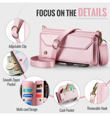 iPhone 16 Pro Max | iPhone 16 Pro Max - CaseMe™ RFID Læder Taske / Etui m. Pung - Pink - DELUXECOVERS.DK