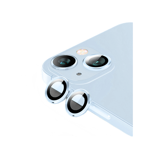 iPhone Beskyttelsesglas | iPhone 15 Plus - Enkay™ Kameralinse Beskyttelsesglas - Blå - DELUXECOVERS.DK
