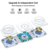 3-i-1 & Multi-Ladestationer | Power Air™ 3-i-1 Foldbar Trådløs Oplader - MagSafe Kompatibel - Hvid - DELUXECOVERS.DK