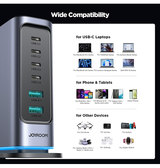 USB Strømstationer | JOYROOM™ 65W Ladestation – 4x USB-C & 2x USB-A – Sort - DELUXECOVERS.DK