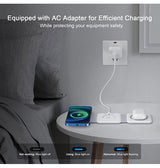 3-i-1 & Multi-Ladestationer | Power Air™ 3-i-1 Foldbar Trådløs Oplader - MagSafe Kompatibel - Hvid - DELUXECOVERS.DK