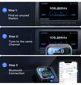 Bluetooth Modtager | JOYROOM™ | Bluetooth FM Transmitter m. Mikrofon - 48W - Sort - DELUXECOVERS.DK