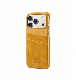 iPhone 17 Pro | iPhone 17 Pro - NX Design™ Læder Cover M. Kortholder - Gul - DELUXECOVERS.DK