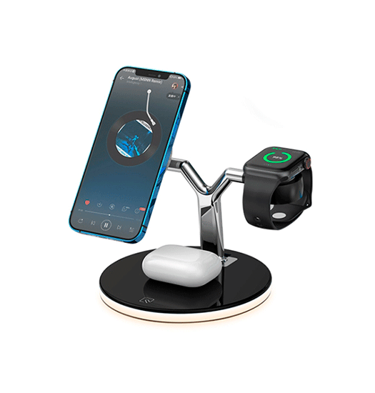 3-i-1 & Multi-Ladestationer | 3-i-1 Trådløs Oplader med MagSafe – iPhone / Watch / AirPods – 23W - DELUXECOVERS.DK