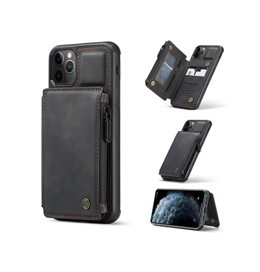 iPhone 11 Pro | iPhone 11 Pro - CaseMe™ Æra Læder Etui M. Bag Pung - DELUXECOVERS.DK