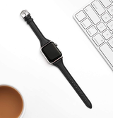 Apple Watch 42-49mm | Apple Watch (42/44/SE/45/46/49mm) - Wonder™ Classic Læder Rem - Sort - DELUXECOVERS.DK