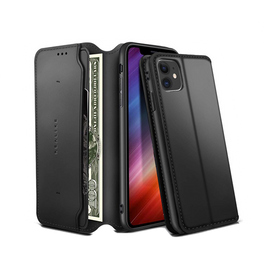 iPhone 11 | iPhone 11 - Realike™ Folio Læder Cover M. Kortholder - Sort - DELUXECOVERS.DK